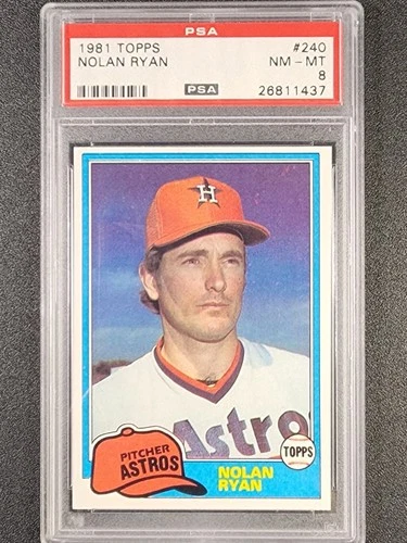 1981 Topps #240 Nolan Ryan HOF - PSA 8 NM-MT