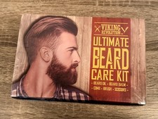 VIKING REVOLUTION Ultimate Beard Care Kit: Comb-Brush-Beard Oil-Balm-Scissors