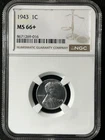 1943 1C  Lincoln Wheat One Cent NGC MS66+   8671269-016