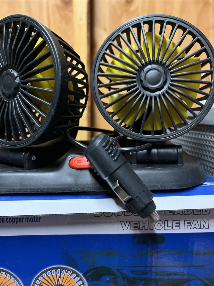 Portable USB Vehicle Cooling Fan - Rotatable Dual Head Design for Cars & Office - Image 4 of 4