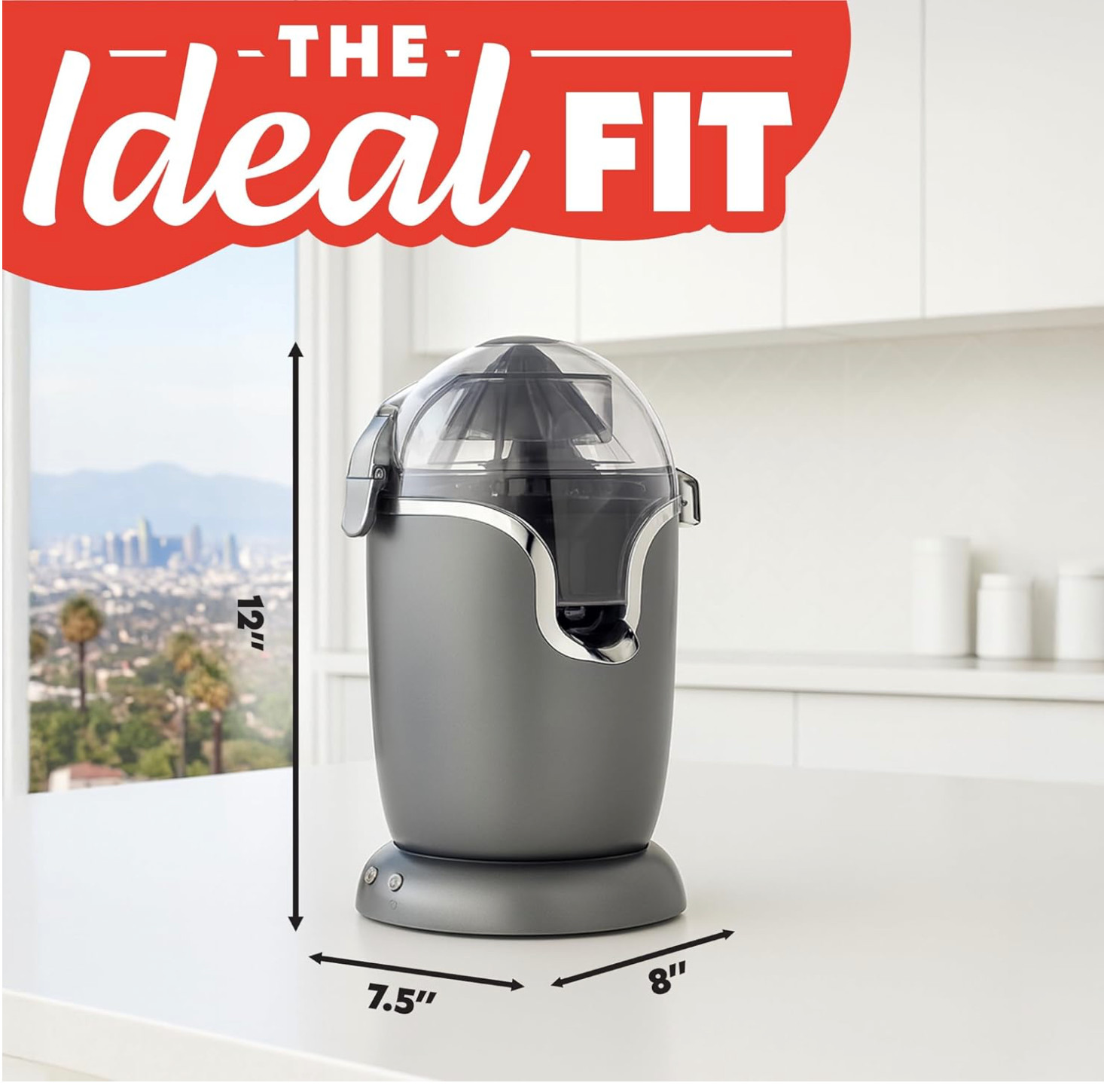 Automatic Citrus Juicer with One-Touch Operation - Universal Cone, Anti-Drip Spo