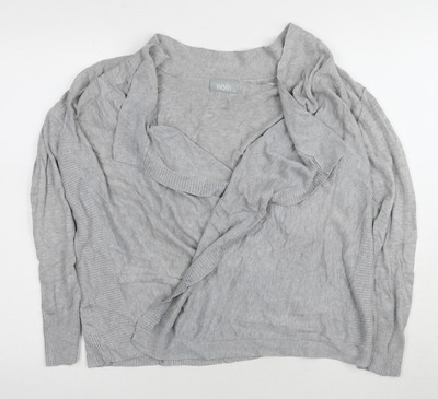 Wallis graue Damen Strickjacke, Größe L, Relaxed Fit, Freizeit