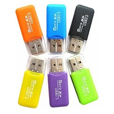 VizGiz 6 Pack Micro SD Card Reader SDXC TF USB 2.0 T-Flash MicroSD Multicolor
