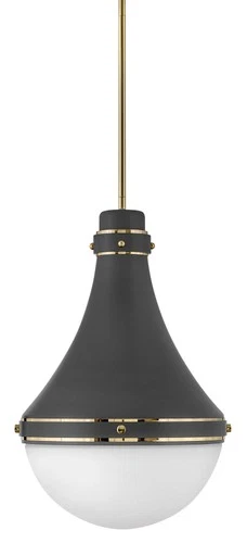 Hinkley Lighting 39054 Oliver 1 Light 14"W Pendant - Dark Matte Grey - Picture 1 of 6