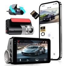 4K Dash Cam Front and Rear, G-Sensor, Free 64GB Card Included, 5.8GHz WiFi wi...