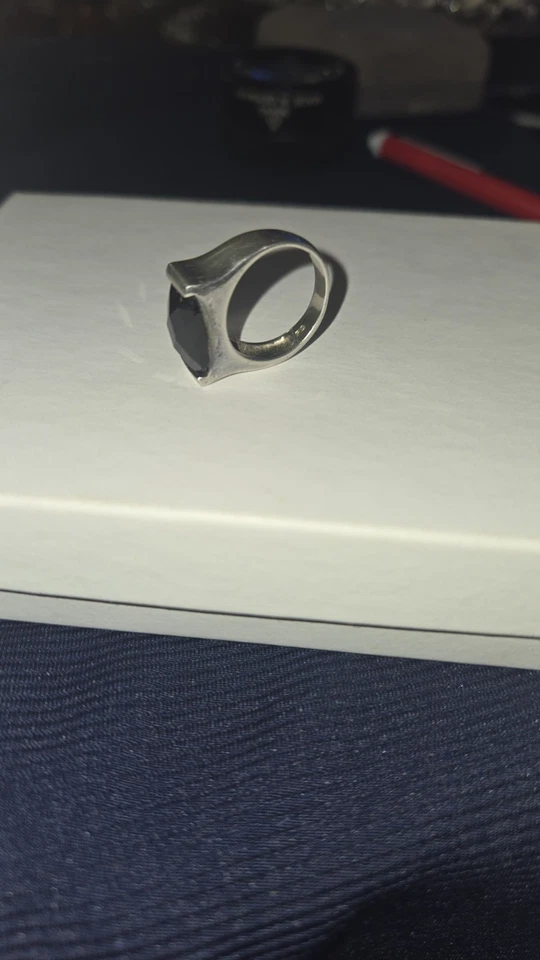 Мужское кольцо с дымчатым топазом палладием размер 7 без покрытия - Изображение 3 из 4