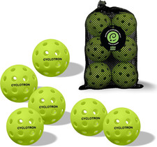 6-Pack Premium Pickleball Balls - USAP Approved, 40 Holes Outdoor/Indoor Pickle