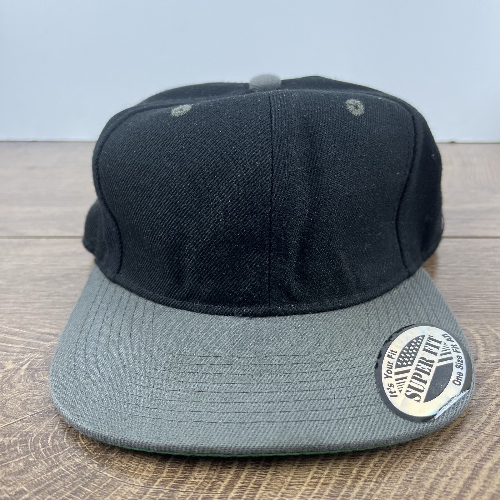 Plain Black Gray Snapback Hat Adjustable Hat Blac… - image 2