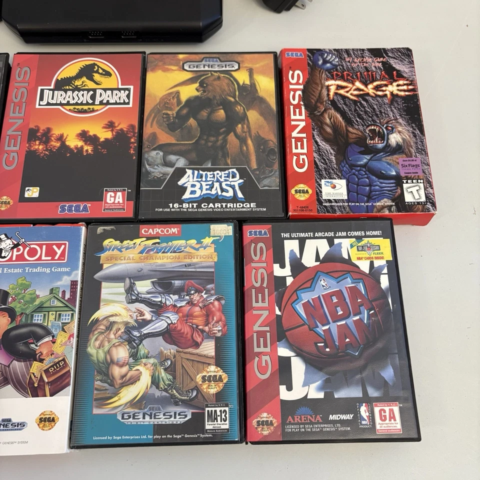 SEGA Genesis Model 2 II Console w/ 1 Controller & 9 Games - Tested - Image 3 of 4