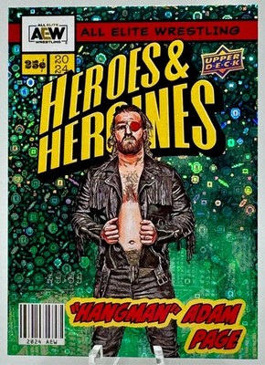 2024 Upper Deck AEW Heroes & Heroines of AEW Green Hangman Adam Page #'d 49/99