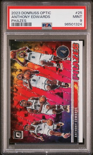 2023 PANINI DONRUSS OPTIC PHAZES #25 ANTHONY EDWARDS PSA 9