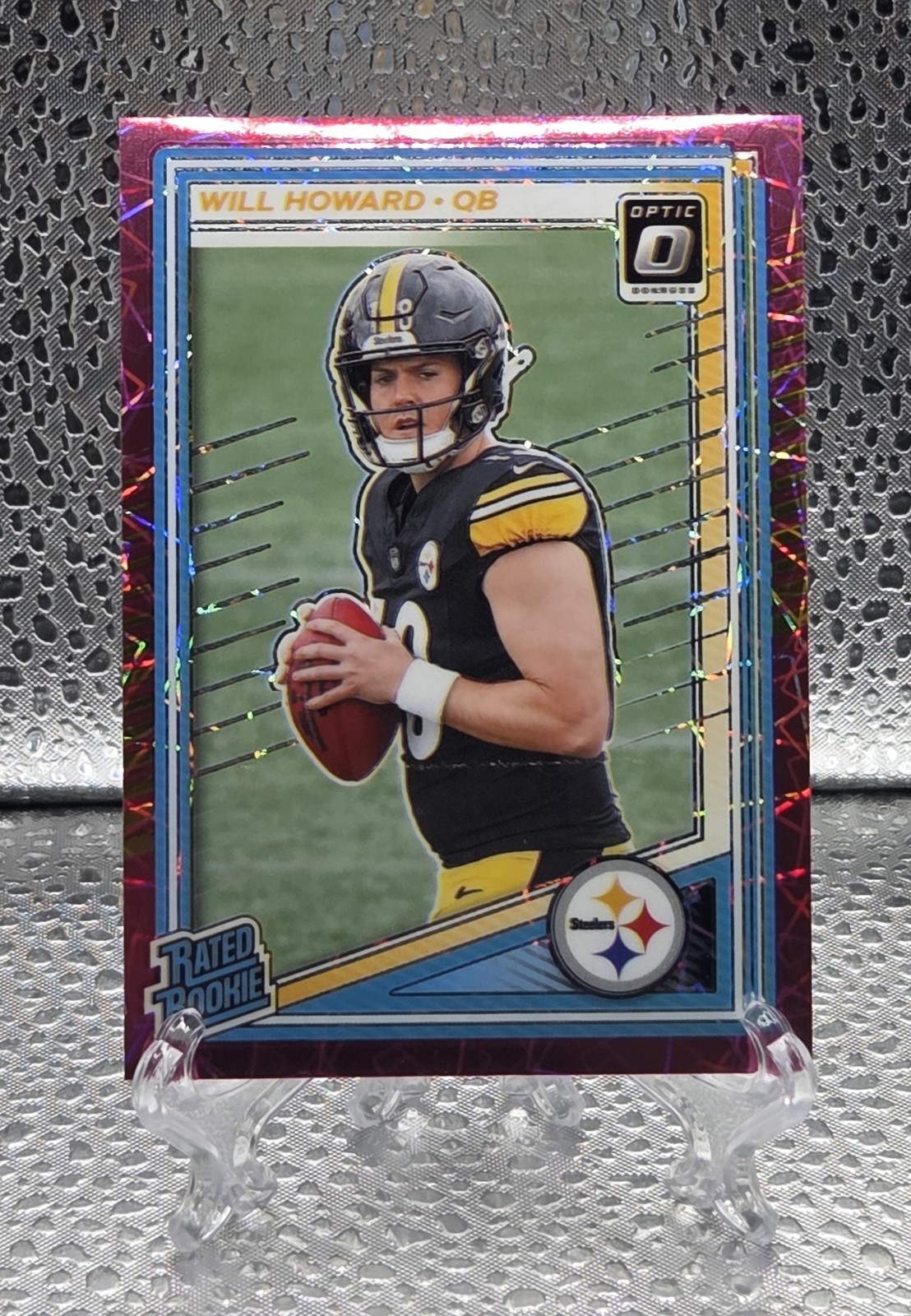 2025 Panini Optic Football Will Howard Rated Rookie Pink Velocity /99 #233