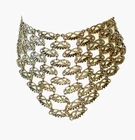 Estate Vintage Gold Filigree Chainmail Ornate Choker Collar Bib Necklace Unique