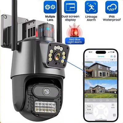 iCSEE P11 Outdoor Dual Lens PTZ Home Security IP Camera WiFi Camera 2Way talk