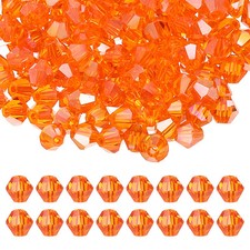 3mm Bicone Crystal Beads, 600 Pcs Glass Faceted Spacer Bead, Light Orange