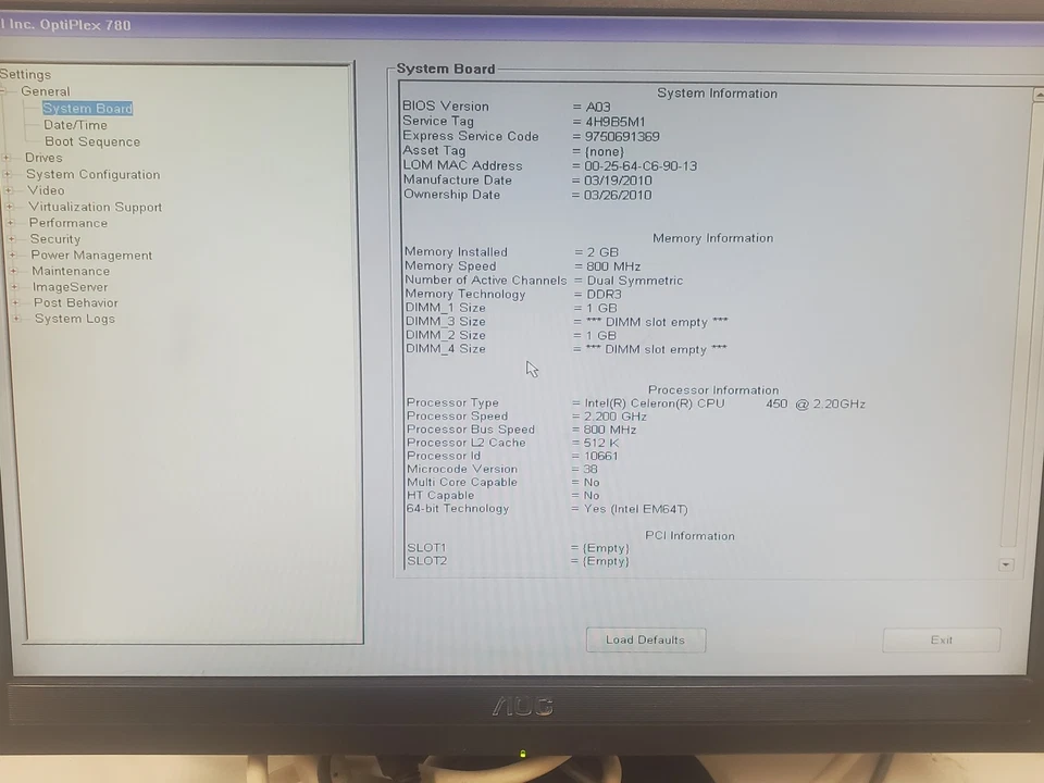 Vintage Gaming Dell Optiplex 780 Intel Celeron 2.2GHz 2GB RAM Computer No HDD - Image 2 of 4