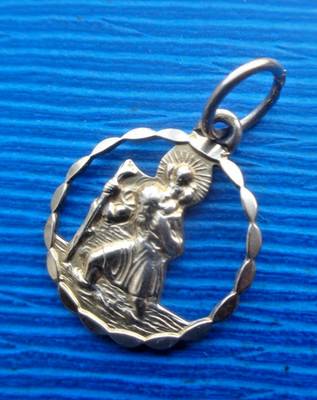 Gold St Christopher Pendant 9ct  Vintage hm 1965  London maker Georg Jensen Ltd