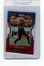 2020 Panini Prizm #59 Nick Chubb Prizm Red White and Blue