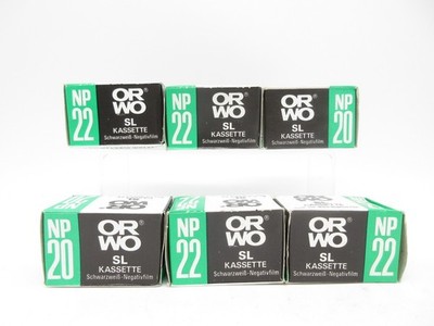 6 Stück - Konvolut abgelaufener ORWO SL Kassetten NP 20 Black&White-Mystery Pack
