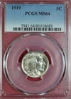 1919-P BUFFALO NICKEL PCGS MS64