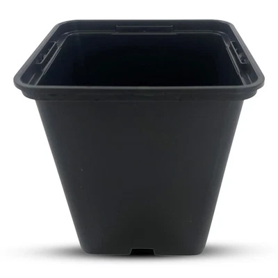 9cm Rigid Square Plant Pots Strong Heavyweight Black Plastic Seed Flower Pot - Image 1 of 4