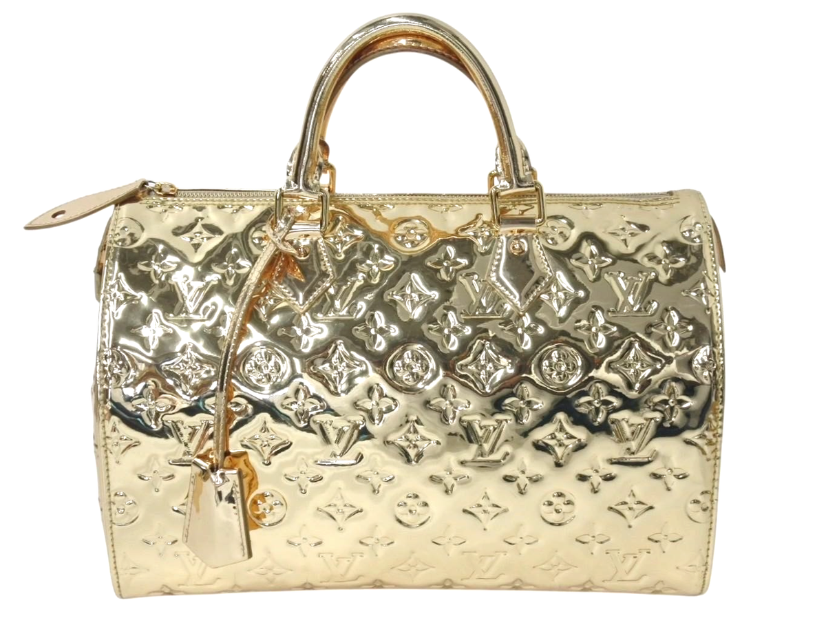 LOUIS VUITTON M95272 LV Monogram Miroir Speedy 30 Handbag Bag Gold