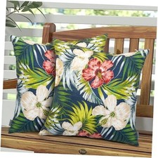 Pack of 2 Outdoor Waterproof Throw Pillow Covers 18 x 18 Amidnight Floral