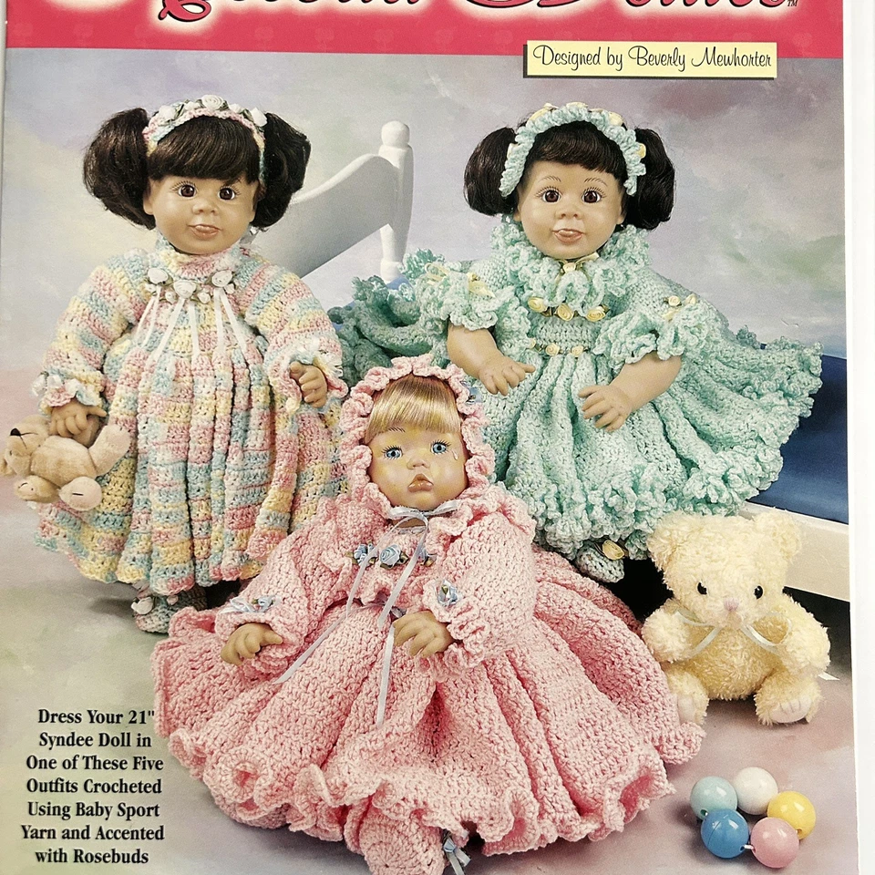 Vtg Rosebud Dollies Crochet Doll Dress Pattern Booklet 21" Doll Pattern Booklet - Image 2 of 4
