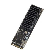 Open Box-5port NonRAID SATA III 6Gbp/s to M.2 B+M Key Adapter PCI-e3.0x2 banwith