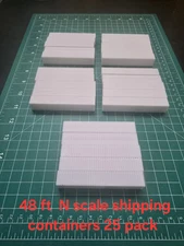 1/160 N Scale  25 Pack 48 Ft Shipping Containers White     FREE SHIPPING 