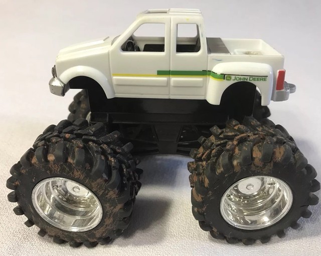 JOHN DEERE White Pick Up MONSTER TREADS TOY TRUCK ERTL Muddy Tires eBay