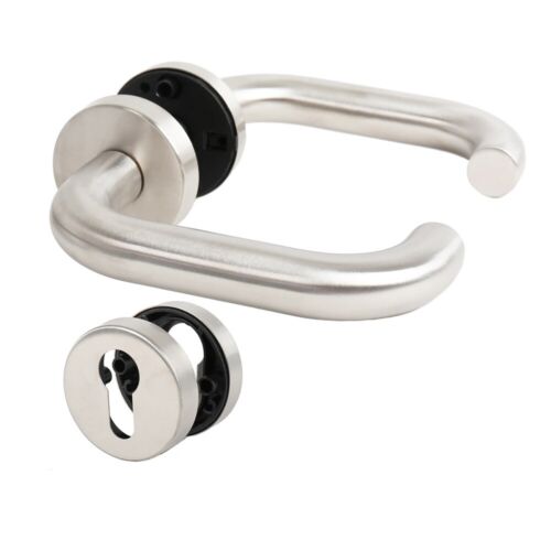 Door Push Door Handle Stainless Steel Matte Rosette Setting Model Real - Picture 2 of 10