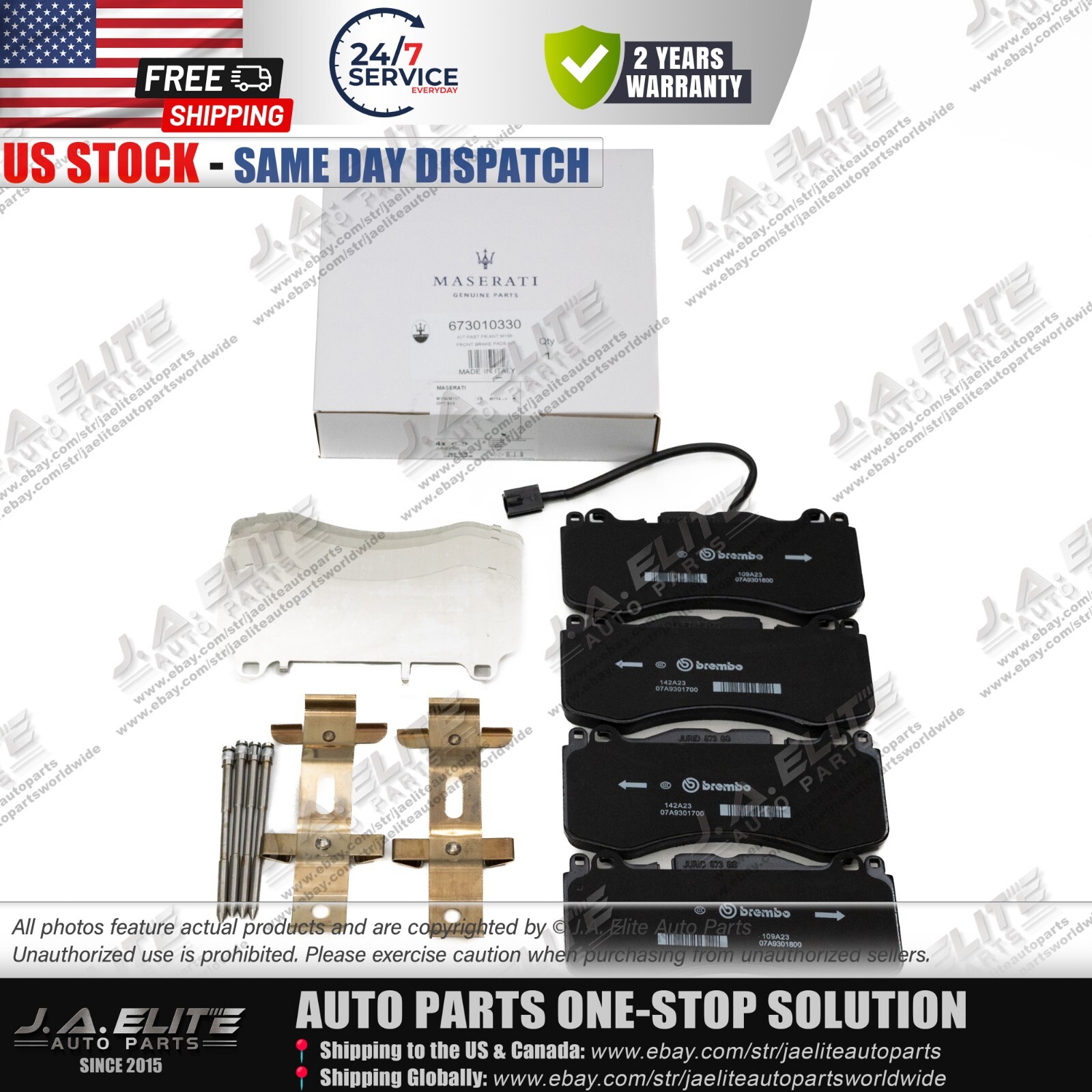 Genuine Front Brake Pads Set for Maserati Quattroporte Levante GTS 3.8 V8