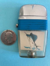 VTG SCRIPTO VU-LIGHTER USA MADE RETRO BLUE MARLIN SAILFISH BLUE WATER SALT LIFE