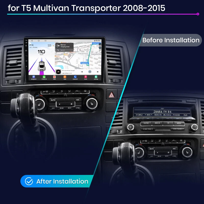 Für VW T5 Multivan 2003-2015 Carplay Android13 Autoradio GPS NAVI BT FM SWC WIFI - Bild 2 von 4