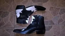 Comodo Hand made cowboy/western boots Nero/bianco Leather siz 44 orginal design