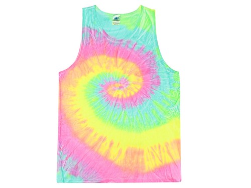 Multi-Color Tie Dye Tank Tops Sleeveless T-Shirts Adult Medium Colortone Cotton - Picture 24 of 30
