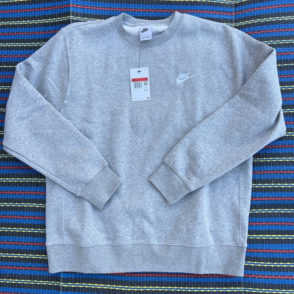 Nike Sportswear Club Fleece Grey Heather Crewneck Sweatshirt Sizes S-XL BV2662-063