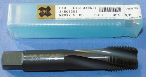 New OSG M20x2.50, 4 Flute, 15° Helix, Modified Bottoming STI TAP Oxide Finish, - 第 1/6 張圖片