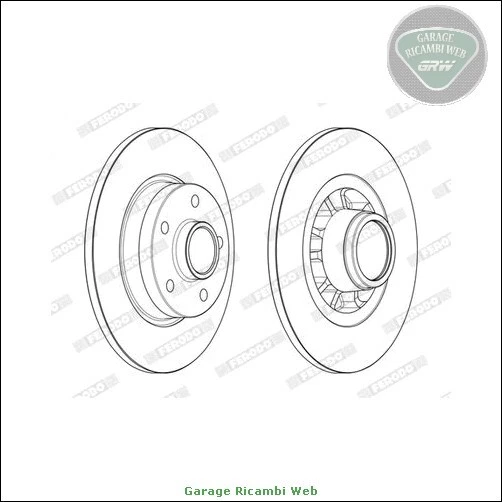 DDF2602-1 Kit 2 dischi freno Ferodo Posteriore per FIAT TALENTO NISSAN NV300 OP - Immagine 3 di 4