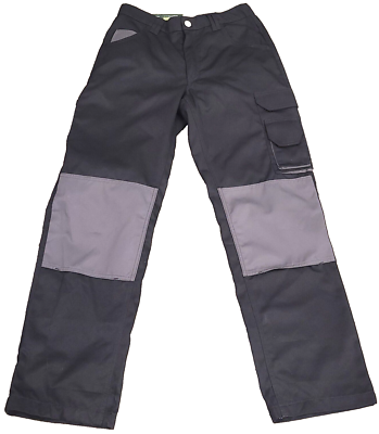 Parkside Mens Work Pants Trousers Size 34x32 Gray & Black Cargo