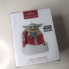 Hallmark Star Wars Grogu Greetings The Mandalorian Sound & Motion Ornament New