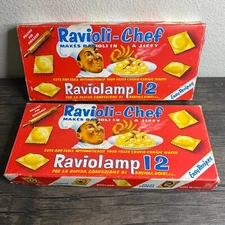 RAVIOLI CHEF Raviolamp Model 12 Set of 2 Made In Italy Rolling Pin In Box 3593