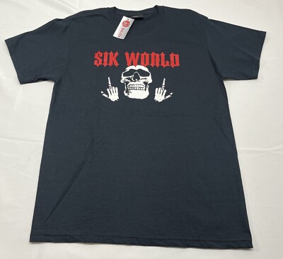 Vintage Sik World F**K You Middle Finger Skull M Shirt Licensed Funny Rare 1990s