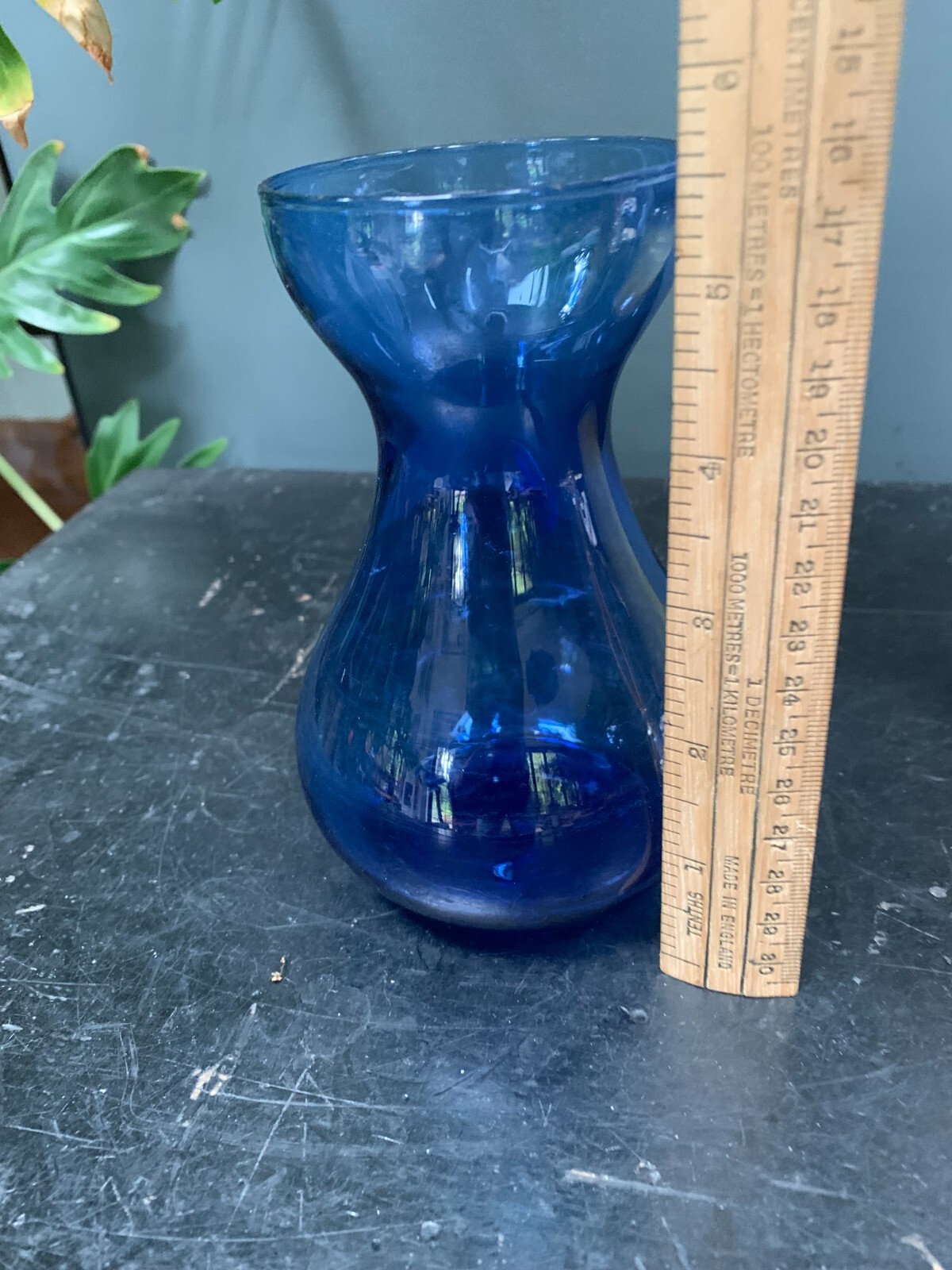 Vintage Blue Glass Hyacinth Bulb Vase eBay