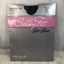 Vintage Silky Fit Bill Blass Control Top Pantyhose Navy Blue Size B Made in USA