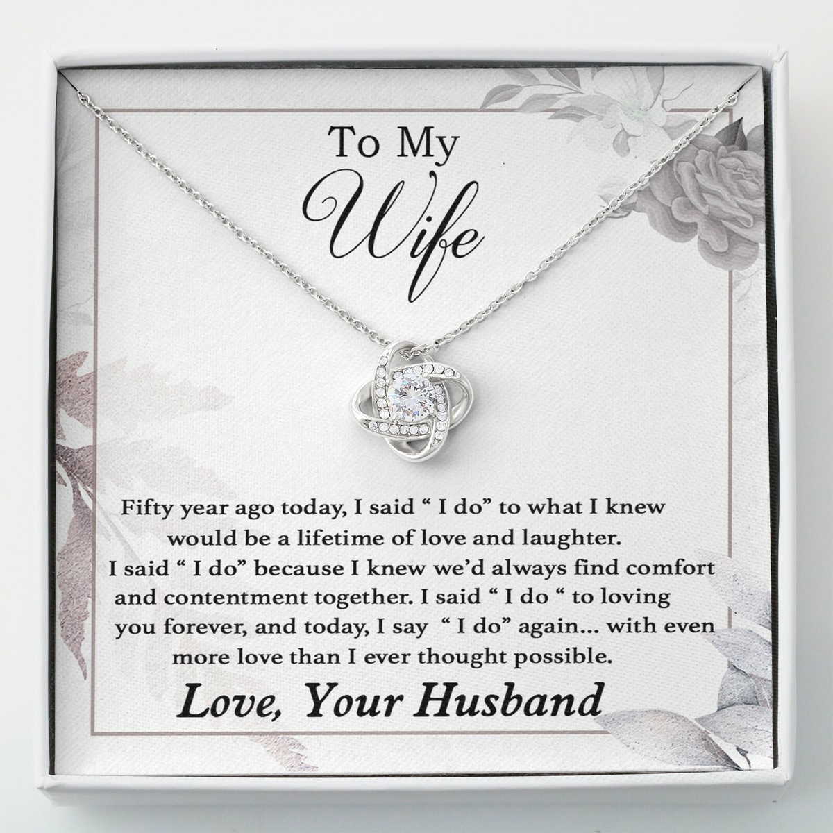 To My Wife Necklace Romantic 50 Years 50th Wedding Anniversary