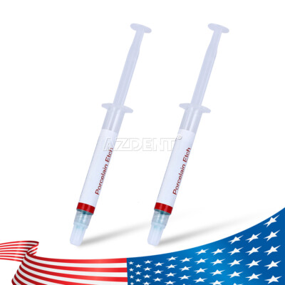 Dentex Dental Porcelain Etch Gel 9.5% Hydrofluoric Acid Etchant Syringe/2.5ml
