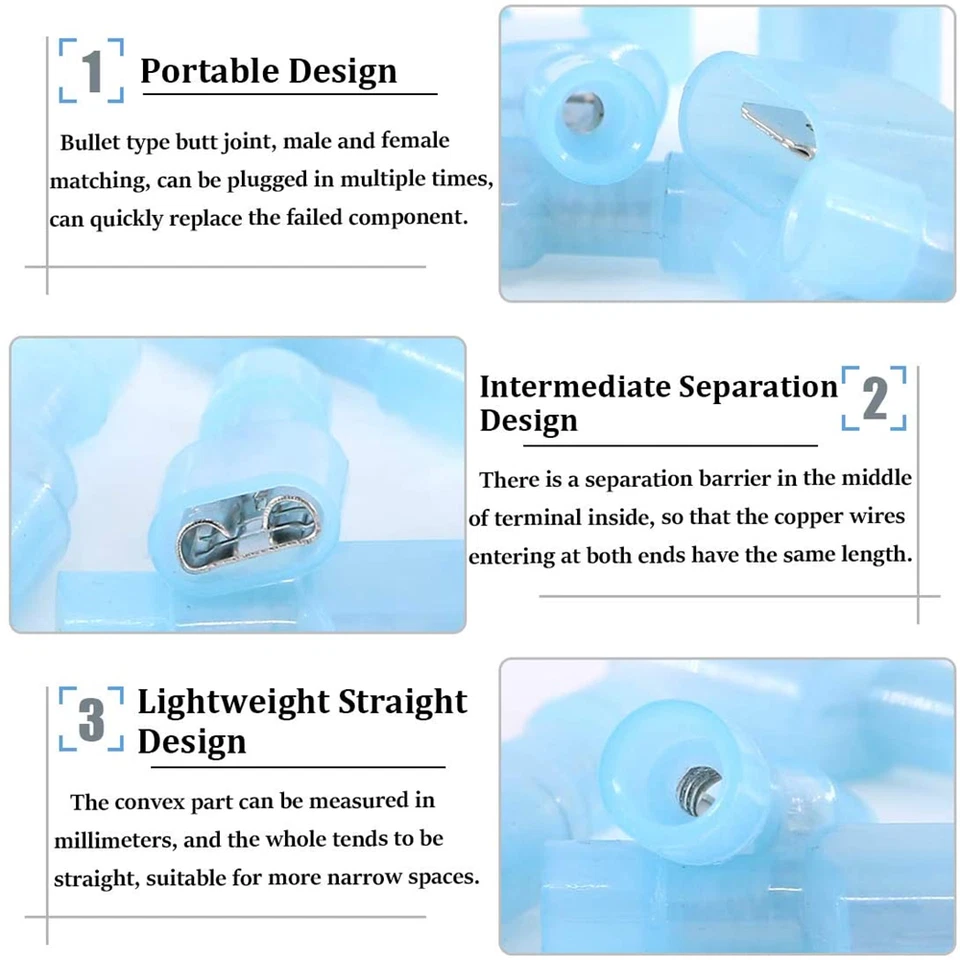 100pcs/50Pairs Female Male Nylon Insulated Wire Quick Disconnect Crimp Terminals - Image 3 of 4