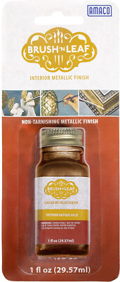 M00568 MOREZMORE Brush 'n Leaf Metallic Paint Antique Gold Leaf 76631L
